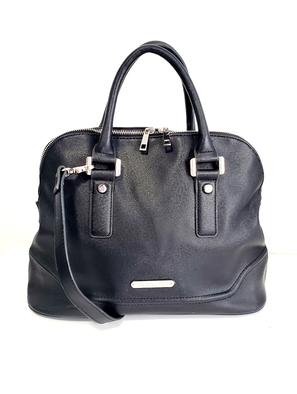 London Fog Black Satchel Handbag